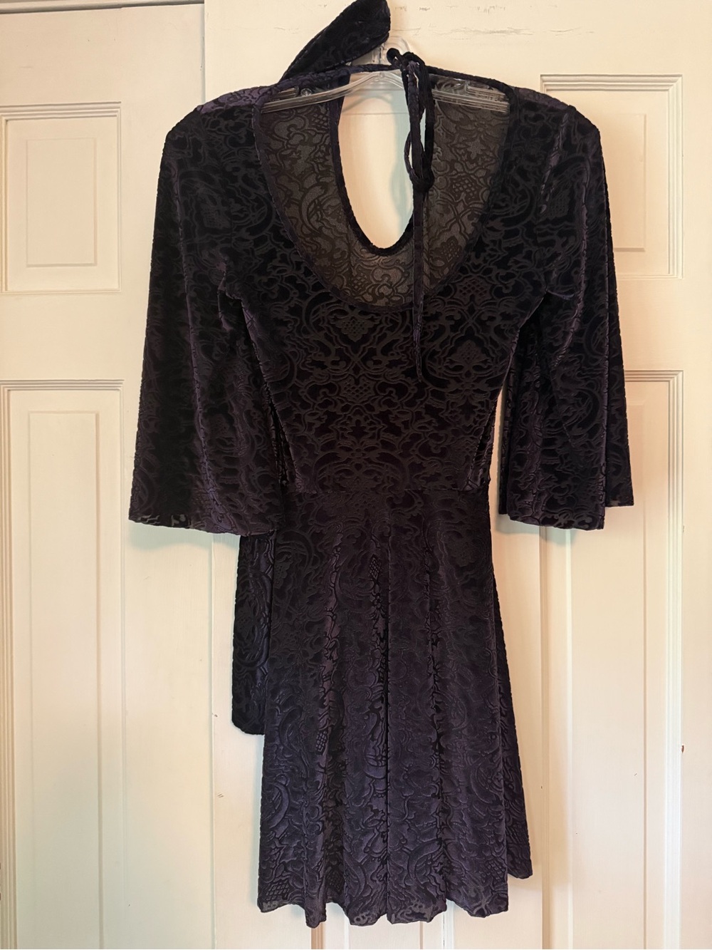BlackMilk dark purple burned velvet jewel kimono dress